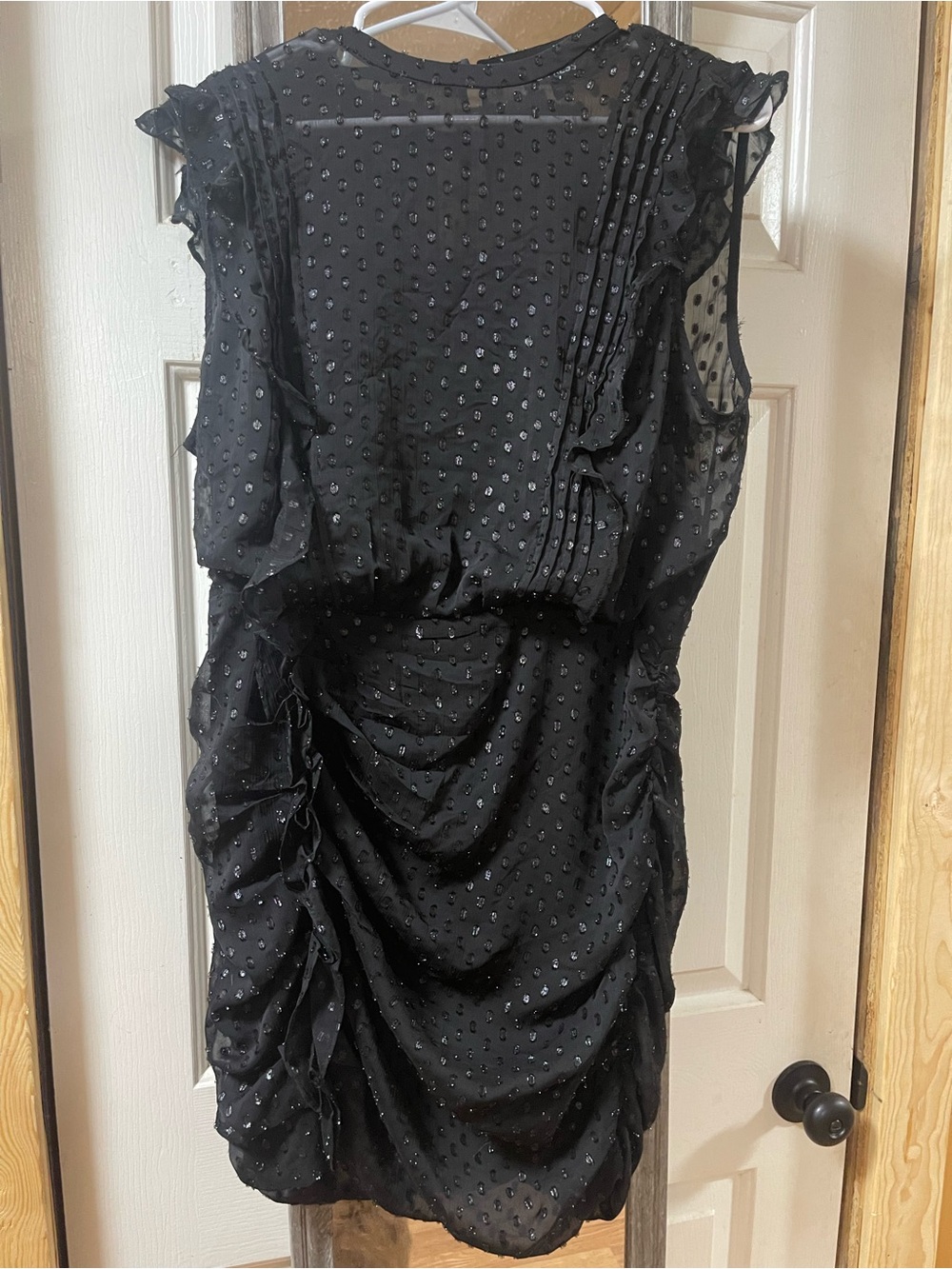Express Black Ruffle-Trim Mini Dress